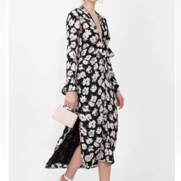 Proenza Schuler Pansy Print Silk Georgette Midi Dress - Picture 4 of 10